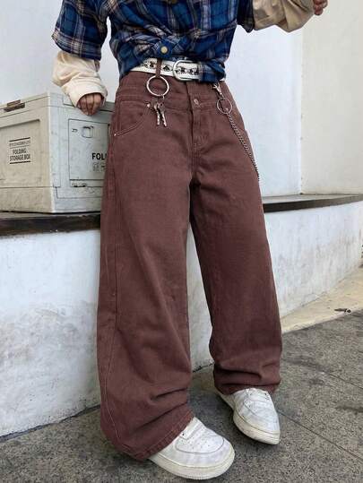 Manfinity EMRG Men's Loose Casual Versatile Jeans With Pockets