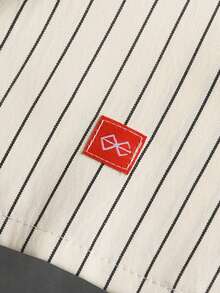 STYNVO 男士条纹短袖单排扣休闲口袋衬衫