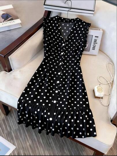 GlowEve CURVE Vestido casual de talla grande con cuello en V, elegante, versátil, estilizador, adecuado para uso diario, vacaciones, bodas, fiestas