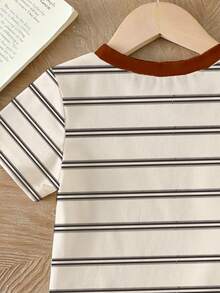 Baby Boy Cartoon Bear Print T-Shirt And Shorts Set, Spring/Summer - Multicolor - View 6