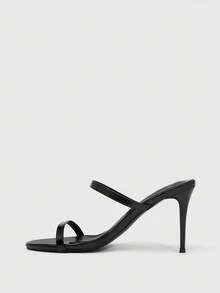 CUCCOO SZL Women's Casual Fashion Sexy High Heel Slide Sandals For Daily Wear Summer Shoes - Black - View 10