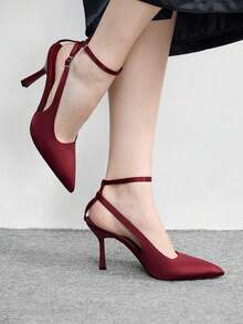 CUCCOO BIZCHIC Women Pumps Valentine's Day - Burgundy satin - View 3