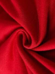 春夏男童休闲时尚创意个性清新可爱简约手势爱心图案印花基础款短袖T恤，舒适百搭，适合情人节假日氛围 - 酒紅色 - 查看 5