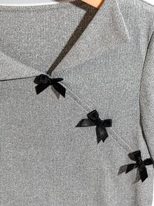 GlowEve Women's Casual Asymmetrical Bow Decor T-Shirt, Summer