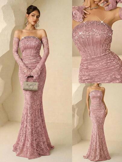 Coutiva فستان سهرة فاخر، فستان رسمي عالي المستوى، أنيق وأنثوي متطور