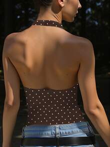 Zyxie 女士波点印花露背吊带无袖休闲背心 - 彩色 - 查看 2