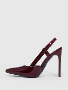 CUCCOO SZL Women's Elegant Pointed Toe Pumps For Commuting Valentine's Day - Mirror burgundy - View 8