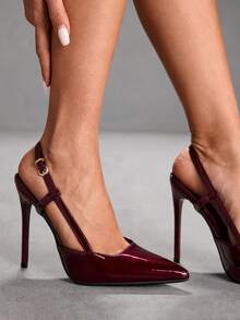 CUCCOO SZL Women's Elegant Pointed Toe Pumps For Commuting Valentine's Day - Mirror burgundy - View 11