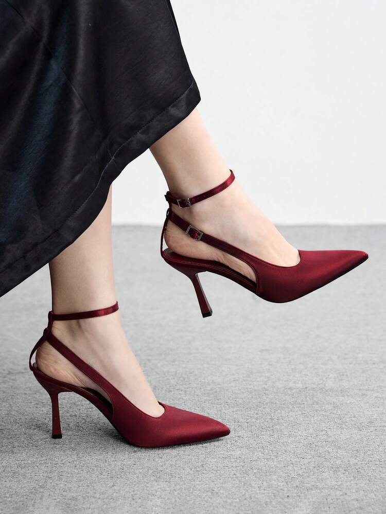 CUCCOO BIZCHIC Women's Pointed Toe High Heel Shoes With Ankle Strap And Backstrap, Versatile And Elegant