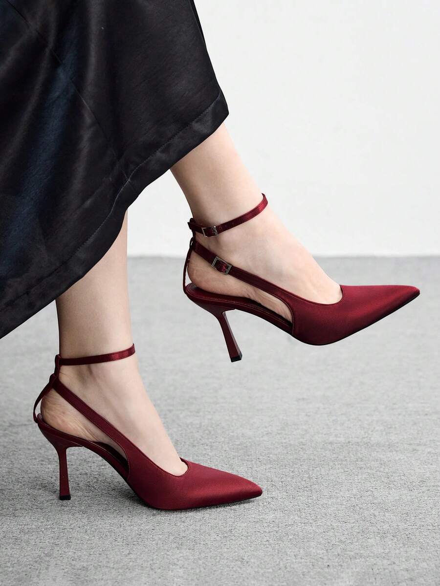 CUCCOO BIZCHIC Women Pumps Valentine's Day - Burgundy satin - View 1