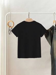 Resyla Women's Embroidery Round Neck Short Sleeve T-Shirt - Black - View 2