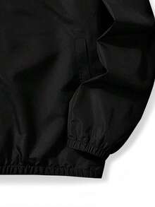 Sport MetroGents Chaqueta deportiva casual de hombre con estampado de cruz, cuello alto y cremallera, para otoño - Negro - Ver 6