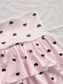 Resyla 粉色复古迷你裙，Y2K风格，心形波点印花，哥特朋克短袖原宿风，90年代辣妹夏日甜美仙女风。 - 彩色 - 查看 3