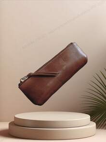 1个复古简约风格软皮铅笔盒，可用作玩具或化妆品收纳袋或文具收纳盒。 - 彩色 - 查看 5