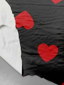 EMERY ROSE 大码女式经典复古风圆领罗纹上衣和红色爱心印花连衣裙套装 - 彩色 - 查看 4