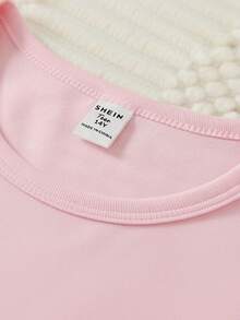 2件套少女甜美可爱优雅简约时尚新款粉色蝴蝶结圆领短袖上衣和配套粉色条纹蝴蝶结短裤休闲舒适睡衣 - 粉色 - 查看 9