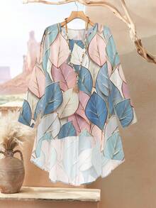 Rusticease 2pcs Women Loose Fit Round Neck Long Sleeve Top And Pants Set, Summer Outfit Spring - Multicolor - View 4