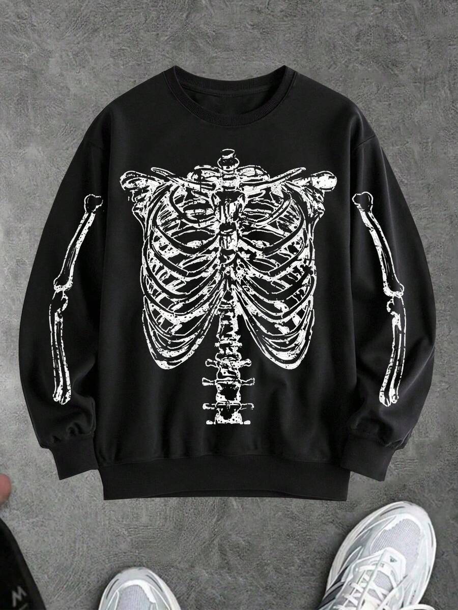 Sport MetroGents 男士极简印花圆领长袖卫衣