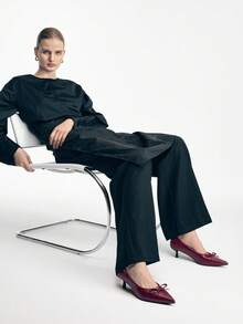 Mnmlis Sepatu hak tinggi runcing model kitten French Heel warna merah, model terbaru 2025, gaya wanita elegan untuk Hari Valentine di musim gugur. - Merah - View 2