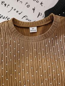 3件装女童（小号）针织圆领无袖背心，纹理面料饰有水钻，纯色，休闲日常穿着，夏季 - 彩色 - 查看 7