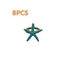 4-20 Pcs Hand-Woven Linen Rope White Resin Starfish Napkin Rings, Ideal For Outdoor, Themed And Holiday Table Decor - Multicolor - View 19