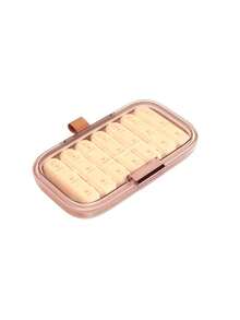 1个7天便携式药盒，周用药盒，旅行用药收纳盒，药片分装器，塑料独立网格 - 彩色 - 查看 5