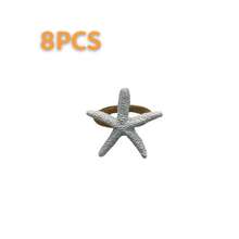 4-20 Pcs Hand-Woven Linen Rope White Resin Starfish Napkin Rings, Ideal For Outdoor, Themed And Holiday Table Decor - Multicolor - View 33