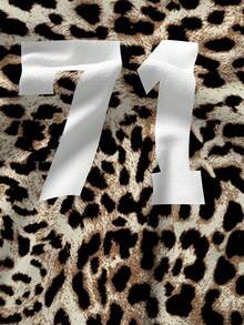 Manfinity Camiseta casual de hombre con estampado de leopardo y gráfico numérico, para verano - Multicolor - Ver 6