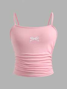 SHEIN 少女修身休闲简约舒适三件套吊带背心套装 - 彩色 - 查看 7