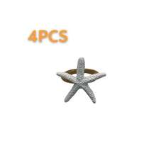 4-20 Pcs Hand-Woven Linen Rope White Resin Starfish Napkin Rings, Ideal For Outdoor, Themed And Holiday Table Decor - Multicolor - View 16