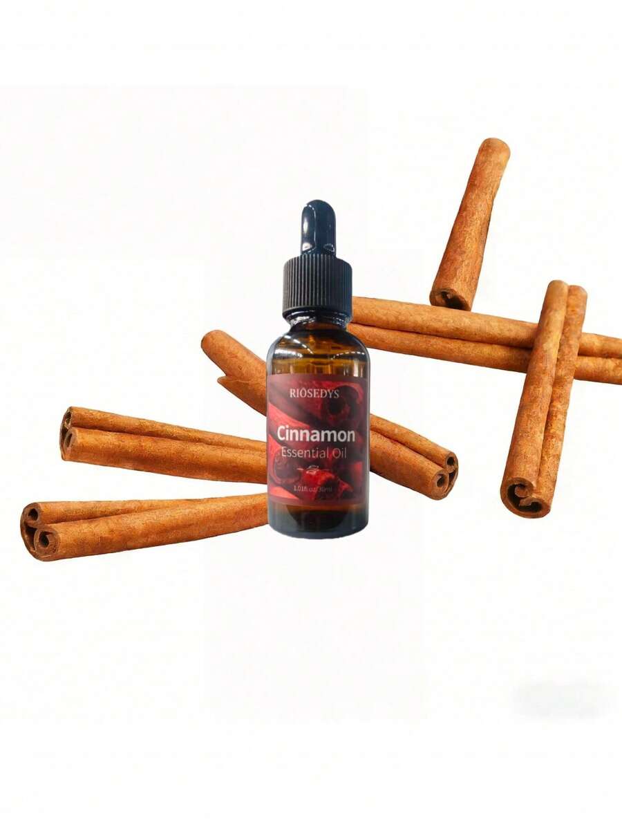 1pc/30ml Cinnamon Essential Oil, Suitable For Use In Aromatherapy Diffusers And Humidifiers. Scented Candles And Home Goods. Its Elegant Bottle Design Makes It An Ideal Birthday, Halloween, And Christmas Gift. - Cinnamon - View 1