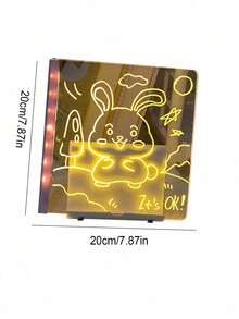 Teckwe 1块双面亚克力夜光画板，创意手绘，无固定图案，可重复使用，可擦拭，持久发光，易于清洁，轻便，适合圣诞节成人创意爱好者、家居装饰、办公室展示、艺术工作室、派对装饰、DIY手工项目、夜光画板、荧光亚克力创意手绘板、可重复使用的夜光板、DIY夜光板，USB供电 - 彩色 - 查看 12