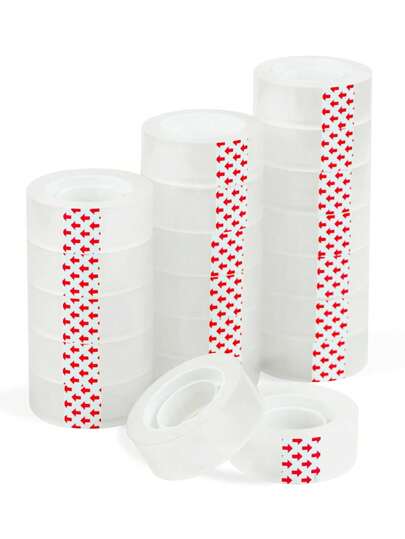 6/12 rollos de cinta transparente, 0.7 pulgadas x 110 pulgadas, adecuada para envolver regalos en hogares, oficinas, escuelas y tiendas.