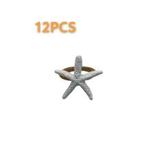 4-20 Pcs Hand-Woven Linen Rope White Resin Starfish Napkin Rings, Ideal For Outdoor, Themed And Holiday Table Decor - Multicolor - View 37