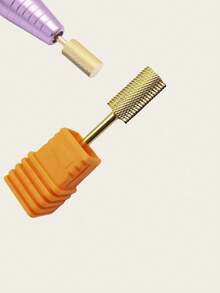 Gold Plated Nail Drill Bits Cylinder Shape Tungsten Steel Nail File Heads For Electric Nail Drill Manicure Pedicure Professional Salon Home Use Nail Extension Removal - Gold - View 6