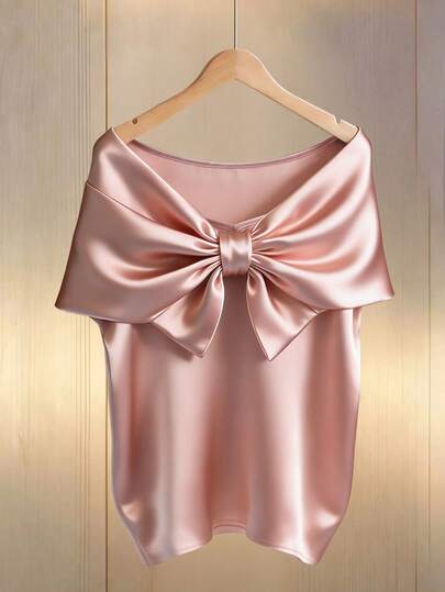 GlowEve New Spring/Summer Fashion Casual Elegant Women Blouse With Bow Tie Front And Dolman Sleeves