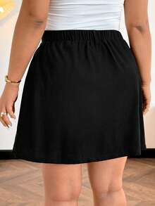 GlowEve CURVE Damen Große Größen Hoher Bund Knopfverschluss Taschen Lässig/Business Rock, Business Lässig Sommer - Schwarz - Übersicht 2