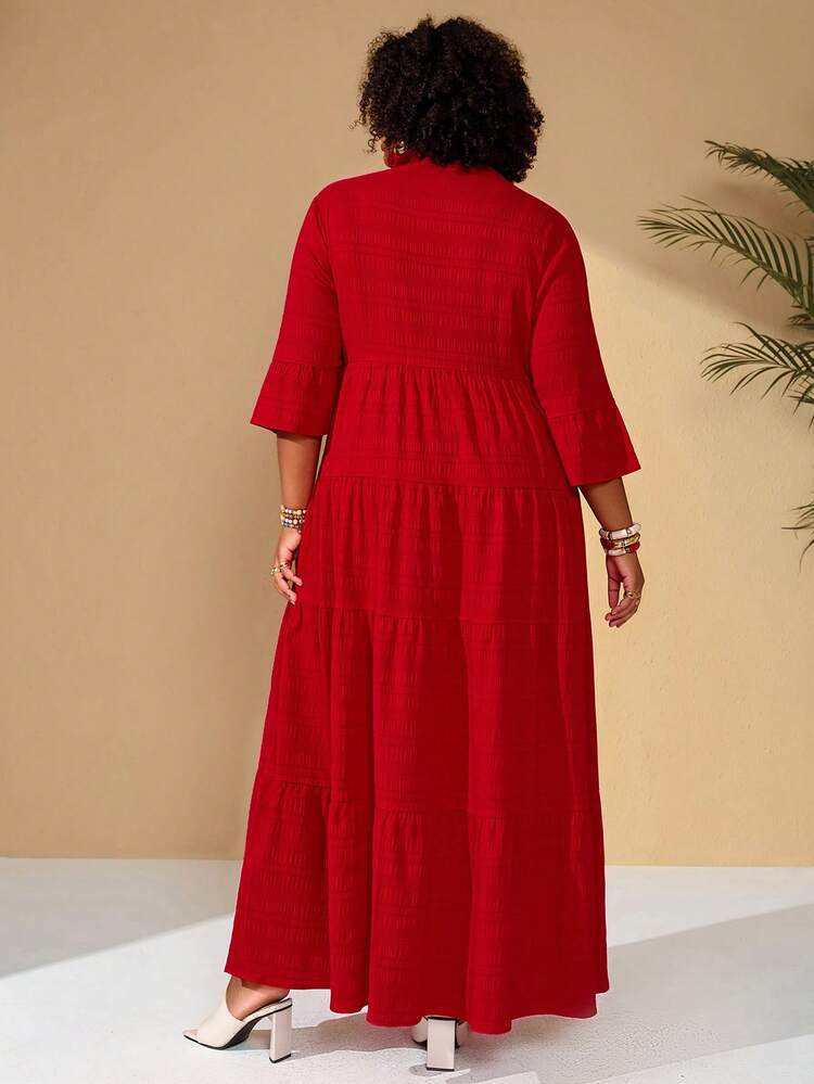 Plus Size Solid Color Maxi Casual Dress For Summer/ Vacation Summer Dress  Summer Outfits Summer Clothes Spring Dress Spring Outfit Women Spring Clothingbeach Vacation Outfits For Women Vacation Dress Bohemian  Plus Size Boho Dress Plus Size Red Dress Plus Size Vacation Dress Red Dress For Women Plus Size Maxi Summer Dress Plus Size Dresses