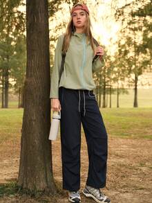 In My Nature Women's Casual Regular Hooded Outdoor Jacket - Green - View 3