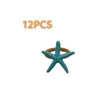 4-20 Pcs Hand-Woven Linen Rope White Resin Starfish Napkin Rings, Ideal For Outdoor, Themed And Holiday Table Decor - Multicolor - View 32