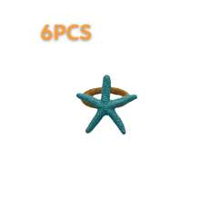 4-20 Pcs Hand-Woven Linen Rope White Resin Starfish Napkin Rings, Ideal For Outdoor, Themed And Holiday Table Decor - Multicolor - View 21