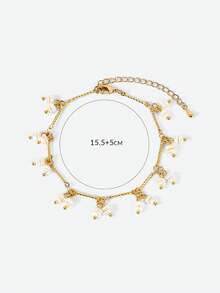 Opalesca 女士串珠手链、服饰、复古风、婚礼/新娘配饰、仙女风/精灵风、珍珠、金属质感/纹理、秋冬、优雅、送给妈妈/女士/女孩/母亲、高级、复古、叠戴、水晶、金色、串珠、情人节、礼物 - 金黃色 - 查看 6