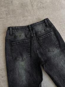 Attitoon Women's Casual Flared Jeans With Pockets, Versatile For Daily Wear - Dark Wash - View 4