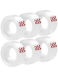 6/12 卷透明胶带，0.7 英寸 x 110 英寸，适用于家庭、办公室、学校和商店的礼品包装。 - 無色 - 查看 12