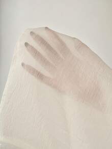 MOTF PREMIUM 春夏杏色V领系带袖口长袖宽松时尚OL衬衫 - 杏色 - 查看 7