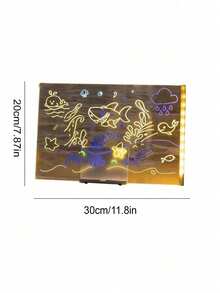 Teckwe 1块双面亚克力夜光画板，创意手绘，无固定图案，可重复使用，可擦拭，持久发光，易于清洁，轻便，适合圣诞节成人创意爱好者、家居装饰、办公室展示、艺术工作室、派对装饰、DIY手工项目、夜光画板、荧光亚克力创意手绘板、可重复使用的夜光板、DIY夜光板，USB供电 - 彩色 - 查看 14