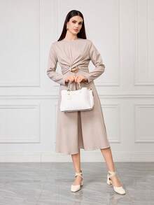 Sleekvia Zapatos de mujer con punta cuadrada, tacón alto grueso, beige, moda, banda elástica hueca, elegante, versátil, cómodo, zapatos de tacón alto para mujer, zapatos huecos