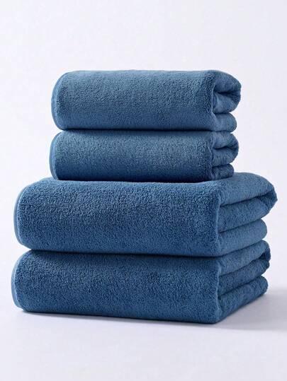 1 件珊瑚绒毛巾，柔软舒适，吸水性强，速干，纯色简约，不掉毛，可用作干发巾、家用浴巾/面巾、浴巾。