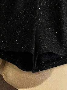 Franclia Fashionable & Elegant Shiny Wool Blend A-Line Grey Shorts, Slimming Design, Spring/Autumn New Arrival - Black - View 5