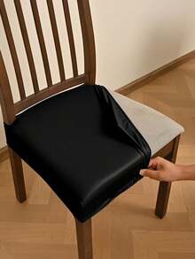 غطاء وسادة مرن مزدوج من البولي يوريثان بلون رمادي فاتح مع حزام لسان، تصميم بسيط وعصري، مقاوم للماء والغبار، مناسب لكراسي غرفة المعيشة والطعام والمطبخ والمكتب، وسادة مقعد ديكور المكتب والغرفة - متعدد الألوان - مشاهدة 14